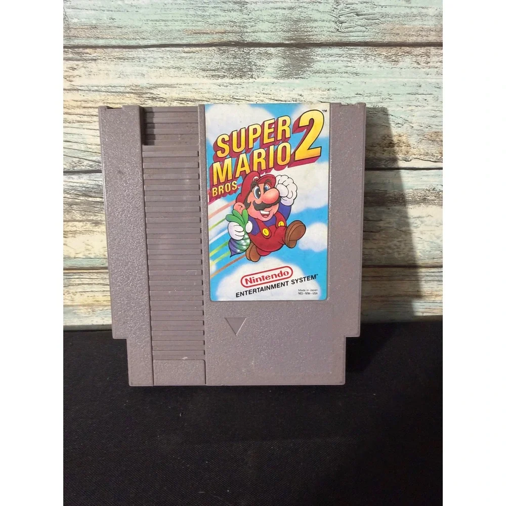 Nintendo Super Mario Bros 2 NES Grey Excellent Original Cartridge‎ NES-MW-USA